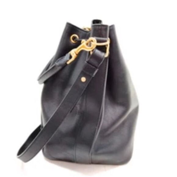 SAINT LAURENT YSL Black Leather 2way Emmanuelle Bucket Bag - Picture 3 of 13